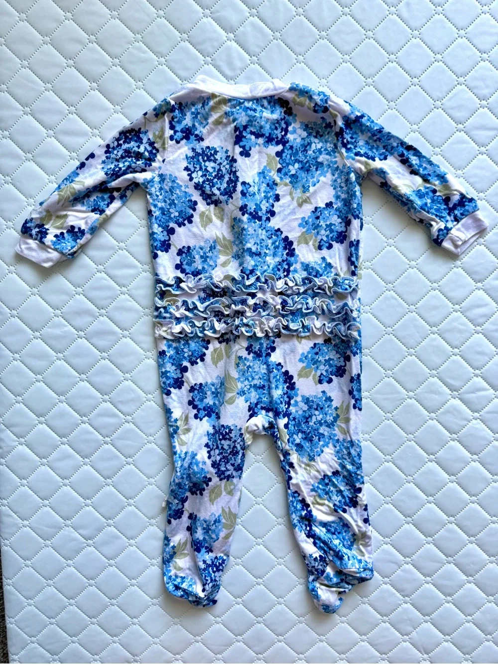 Milkberry Floral & Strawberry Footed Pajamas - Pink, Blue, White set of 3